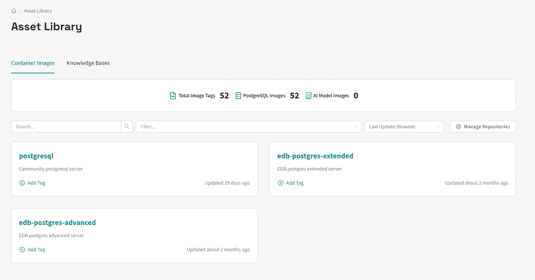 Container Images Page